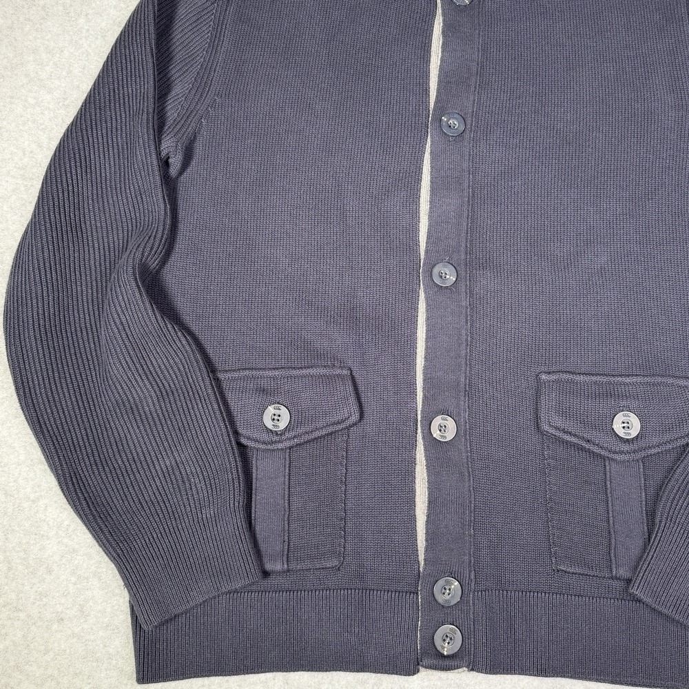 Canterbury of New Zealand Sweater Mens Size Large Navy Cardigan Rugby Football - Picture 3 of 8